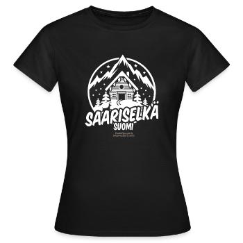Saariselkä Suomi Finnland Ski Resort - Frauen T-Shirt - Schwarz - Vorne - AI Model Female 172 dark (172cm)