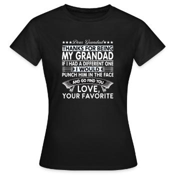 Dear Grandad... - Women's T-Shirt - black - Front - AI Model Female 172 dark (172cm)