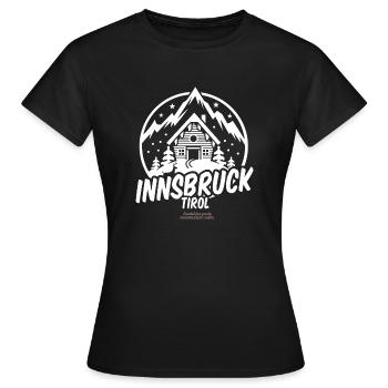 Innsbruck Tirol Austria Ski Resort T Shirt Design - Frauen T-Shirt - Schwarz - Vorne - AI Model Female 172 dark (172cm)