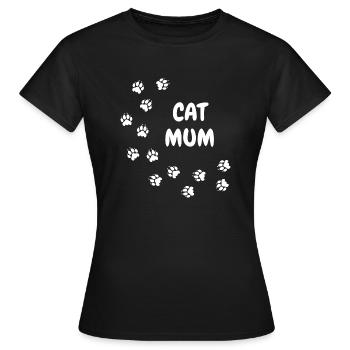 Cat mum best cats mom gift saying - Women's T-Shirt - black - Front - AI Model Female 172 dark (172cm)