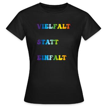 Diversité - T-shirt Femme - noir - Devant - AI Model Female 172 dark (172cm)