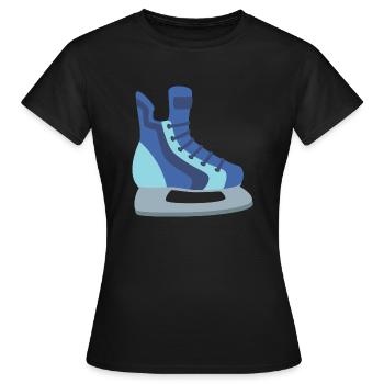 schlittschuh Eislaufen - Frauen T-Shirt - Schwarz - Vorne - AI Model Female 172 dark (172cm)