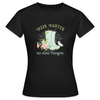 Mein Garten - Frauen T-Shirt - Schwarz - Vorne - AI Model Female 172 dark (172cm)