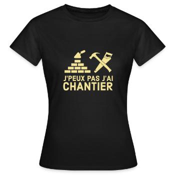 Chantier - T-shirt Femme - noir - Devant - AI Model Female 172 dark (172cm)