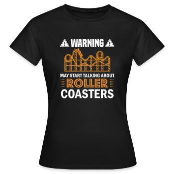 Parc d’attractions Kirmes Roller Coaster montagnes russes - T-shirt Femme - noir - Devant - AI Model Female 172 dark (172cm)