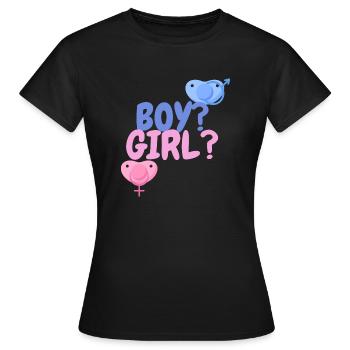 garçon ou fille? - T-shirt Femme - noir - Devant - AI Model Female 172 dark (172cm)