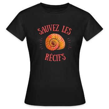 SAUVEZ LES RÉCIFS - T-shirt Femme - noir - Devant - AI Model Female 172 dark (172cm)