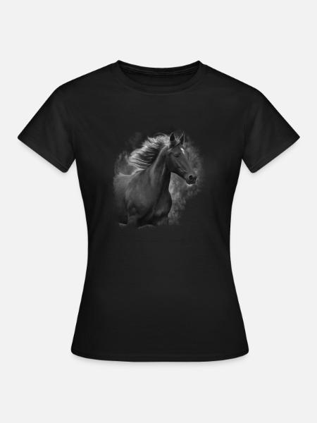 Motif chevaux - T-shirt Femme - noir