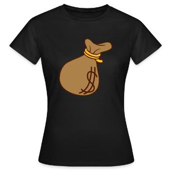 Dollar Symbol Geld Sack - Frauen T-Shirt - Schwarz - Vorne - AI Model Female 172 dark (172cm)