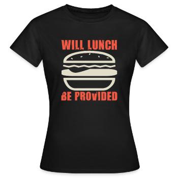 WIRD MITTAGESSEN KUCHEN ZUR VERFÜGUNG GESTELLT - Frauen T-Shirt - Schwarz - Vorne - AI Model Female 172 dark (172cm)