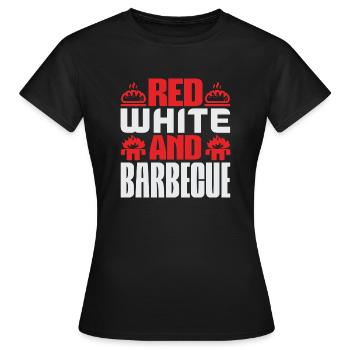 ROT WEISS UND BARBECUE - Frauen T-Shirt - Schwarz - Vorne - AI Model Female 172 dark (172cm)