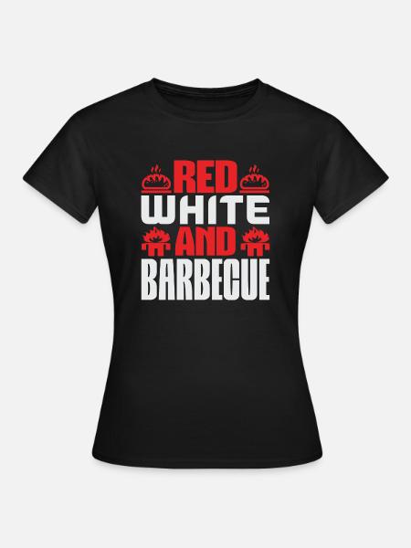 ROT WEISS UND BARBECUE - Frauen T-Shirt - Schwarz