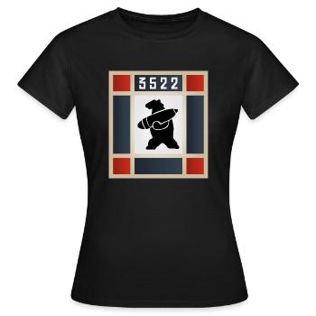 Wojtek l’ours soldat - T-shirt Femme - noir - Devant - AI Model Female 172 dark (172cm)