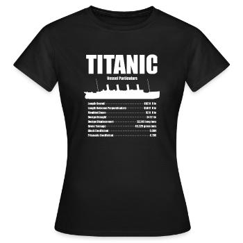 Titanic Vessel Particulars - Women's T-Shirt - black - Front - AI Model Female 172 dark (172cm)