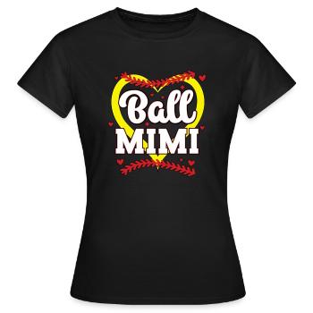 Ball Mimi Softball Baseball Mimi Grandma - Frauen T-Shirt - Schwarz - Vorne - AI Model Female 172 dark (172cm)