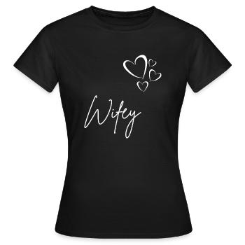 Wifey - Women's T-Shirt - black - Front - AI Model Female 172 dark (172cm)