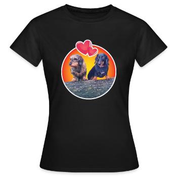 Teckels adorables - T-shirt Femme - noir - Devant - AI Model Female 172 dark (172cm)