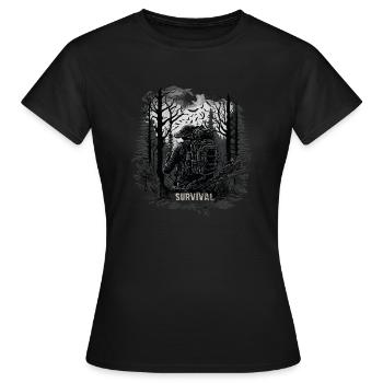 Survival Ausrüstung Pfadfinder Natur Survival-Fan - Frauen T-Shirt - Schwarz - Vorne - AI Model Female 172 dark (172cm)