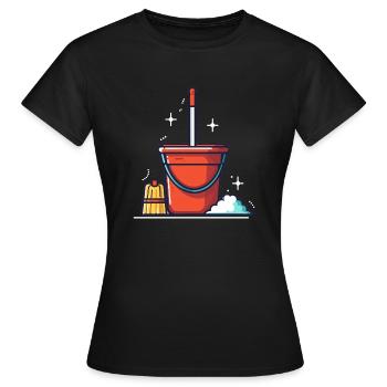 Clean - Women's T-Shirt - black - Front - AI Model Female 172 dark (172cm)