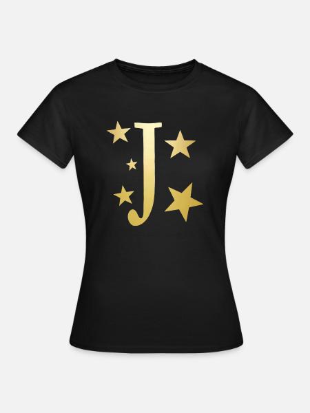 Letter J with stars - Women's T-Shirt - black