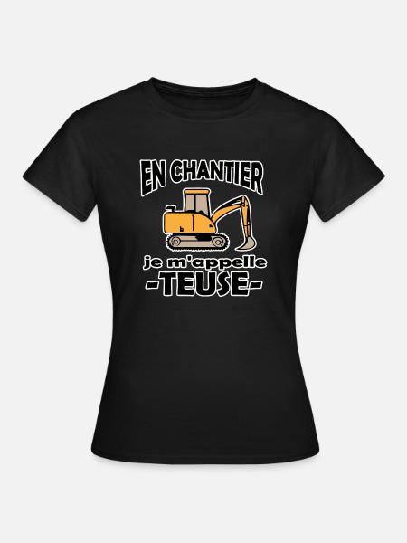 Pelleteuse citation drôle - T-shirt Femme - noir