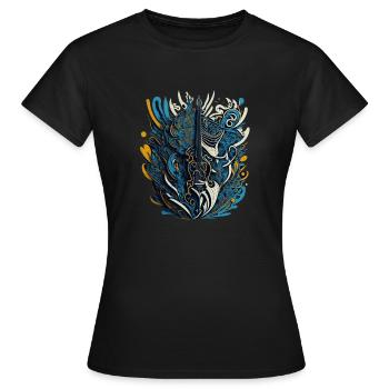 musicB - Frauen T-Shirt - Schwarz - Vorne - AI Model Female 172 dark (172cm)