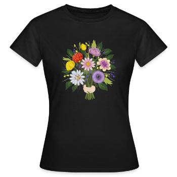 Garten Blumenstrauß - Frauen T-Shirt - Schwarz - Vorne - AI Model Female 172 dark (172cm)