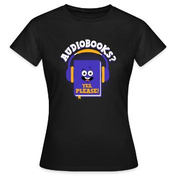 Earpiece Escape : Conversations avec des livres audio - T-shirt Femme - noir - Devant - AI Model Female 172 dark (172cm)