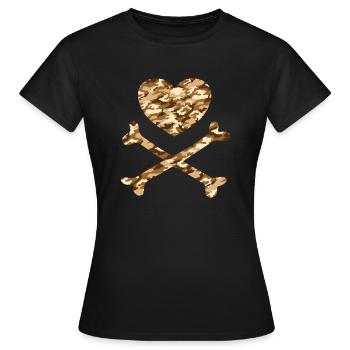 Piratenherz Camo Sand - Frauen T-Shirt - Schwarz - Vorne - AI Model Female 172 dark (172cm)