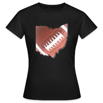 Ohio (United States) | real football | Map - Women's T-Shirt - black - Front - AI Model Female 172 dark (172cm)