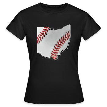 Ohio (États-Unis) | Vrai baseball | Carte - T-shirt Femme - noir - Devant - AI Model Female 172 dark (172cm)