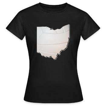 Ohio (United States) | real volleyball | Map - Women's T-Shirt - black - Front - AI Model Female 172 dark (172cm)