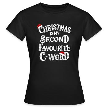 Deuxième mot C préféré - T-shirt Femme - noir - Devant - AI Model Female 172 dark (172cm)