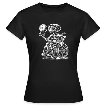 Basketball en fauteuil roulant - T-shirt Femme - noir - Devant - AI Model Female 172 dark (172cm)