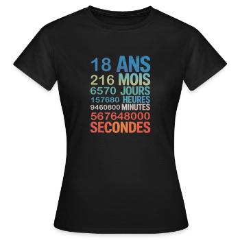 18 Ans – Une Vie en Chiffres - Frauen T-Shirt - Schwarz - Vorne - AI Model Female 172 dark (172cm)
