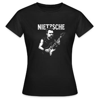 Nietzsche joue de la guitare - T-shirt Femme - noir - Devant - AI Model Female 172 dark (172cm)