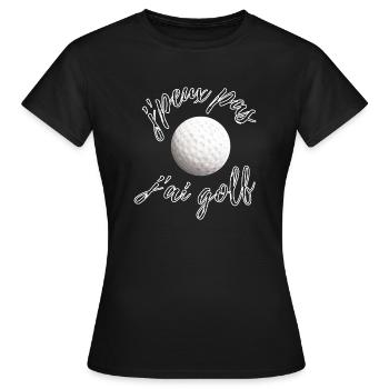 Balle de Golf J'ai GOLF - T-shirt Femme - noir - Devant - AI Model Female 172 dark (172cm)