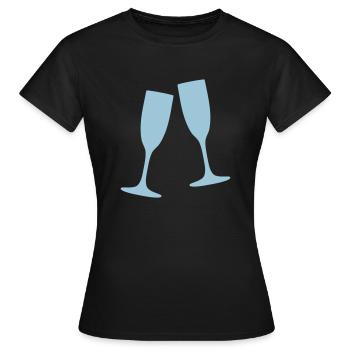 Sektgläser 1 - Frauen T-Shirt - Schwarz - Vorne - AI Model Female 172 dark (172cm)