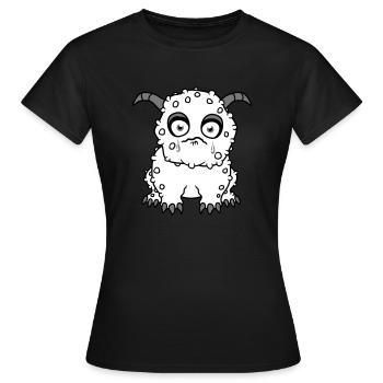 sad little monster cute sweet unhappy - Women's T-Shirt - black - Front - AI Model Female 172 dark (172cm)