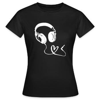 Musik Liebe - Kopfhörer - Frauen T-Shirt - Schwarz - Vorne - AI Model Female 172 dark (172cm)