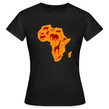 African Safari Africa Serengeti continent wilderness - Women's T-Shirt - black - Front - AI Model Female 172 dark (172cm)