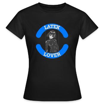 Latex Lover Fetish Vernis et laque en cuir - T-shirt Femme - noir - Devant - AI Model Female 172 dark (172cm)