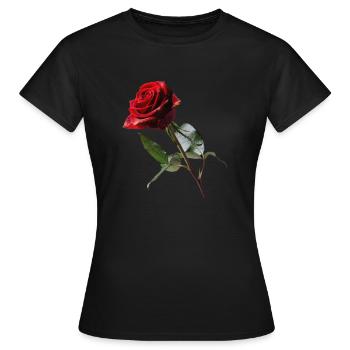 Rose rouge - T-shirt Femme - noir - Devant - AI Model Female 172 dark (172cm)