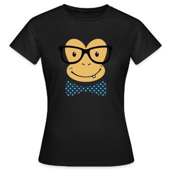 nerdy monkey - T-shirt Femme - noir - Devant - AI Model Female 172 dark (172cm)