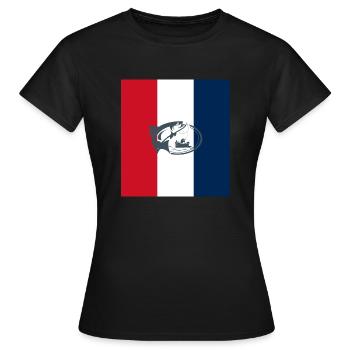 Drapeau français de la pêche - pêcheur français - T-shirt Femme - noir - Devant - AI Model Female 172 dark (172cm)