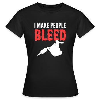 People bleed tattoo artists poison - Women's T-Shirt - black - Front - AI Model Female 172 dark (172cm)