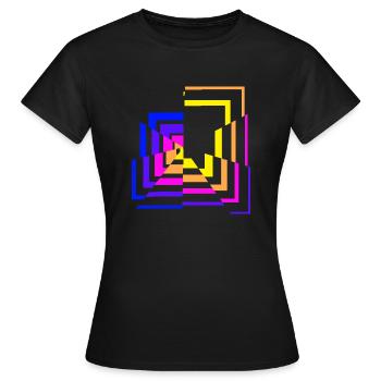 Gebrochene Quadrate - Frauen T-Shirt - Schwarz - Vorne - AI Model Female 172 dark (172cm)