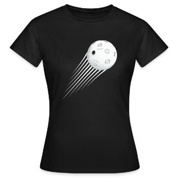 Unihockey-Ball - Frauen T-Shirt - Schwarz - Vorne - AI Model Female 172 dark (172cm)