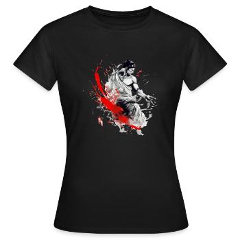 Le combattant - T-shirt Femme - noir - Devant - AI Model Female 172 dark (172cm)