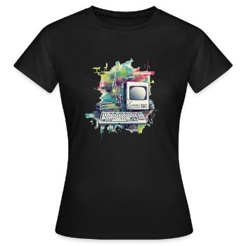 Vintage-Computer - Frauen T-Shirt - Schwarz - Vorne - AI Model Female 172 dark (172cm)